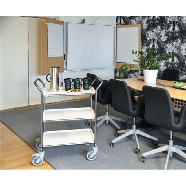 Service Trolley -With 3 Removable Trays- Anthracite Grey