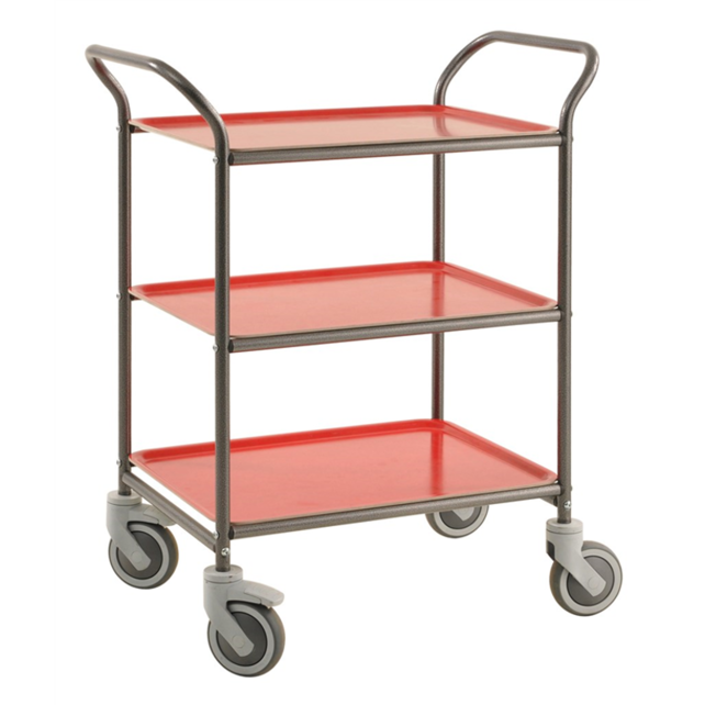 Service Trolley -With 3 Removable Trays- Anthracite Grey
