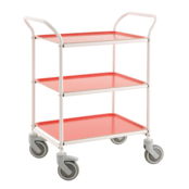Service Trolley -With 3 Removable Trays-White