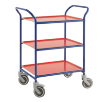 Service Trolley -With 3 Removable Trays-Blue