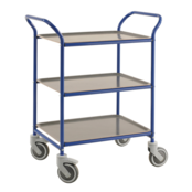 Service Trolley -With 3 Removable Trays-Blue