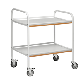 Service Trolley - 2 Shelves - White /White