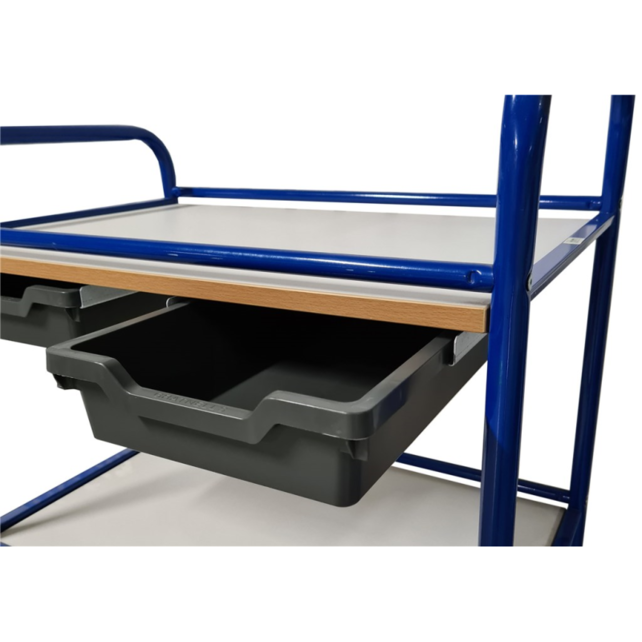 Service Trolley - 2 Shelves - Blue/White