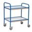 SalesBridges Service Trolley - 2 Shelves - Blue/White