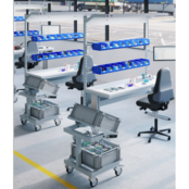 Ergonomic Workstation Mechanical Height Adjustable From 763 to 1113mm With Superstructure.