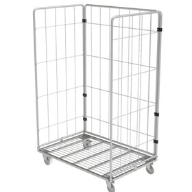 Maxi Steel Roll Container with 3 sides Electro Zinc demountable (H) 1800 mm(70.92inch)