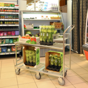 Large Shopping Cart Warehouse Trolley 132x43x112cm 400Kg