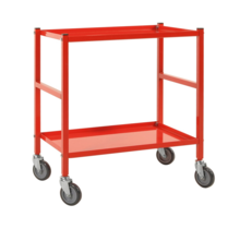 Red Table TOP Trolley- 2 Shelves