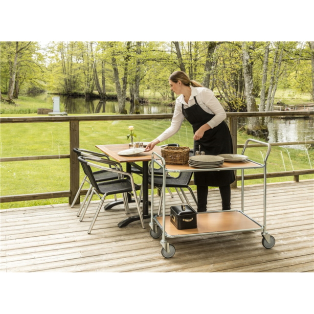 Table Trolley, 1020 x 555 x 965 mm, Beech / Galvanized Table Trolley, 1020 x 555 x 965 mm, Beech / Galvanized