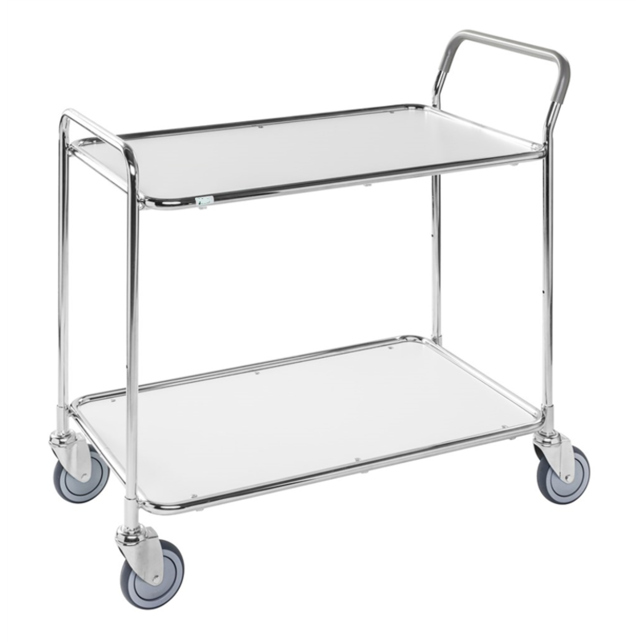 Table Trolley, 1020 x 555 x 965 mm, Capacity 250 Kg, White/ Galvanized