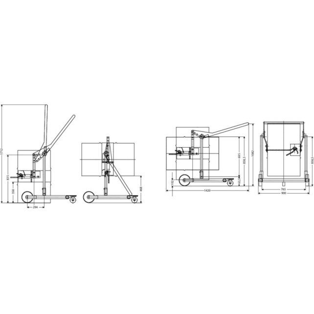 Trolley for Steel Drum 210Liter Lift and Turn
