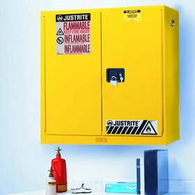 20 Gallon Wall-Mount Flammable Cabinet 112 x 109 x 30cm,  3 Shelves, 2 Doors