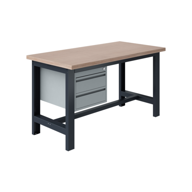Workbench SI-Model 1000 Kg , Mechanically Height Adjustable , Plywood Worktop