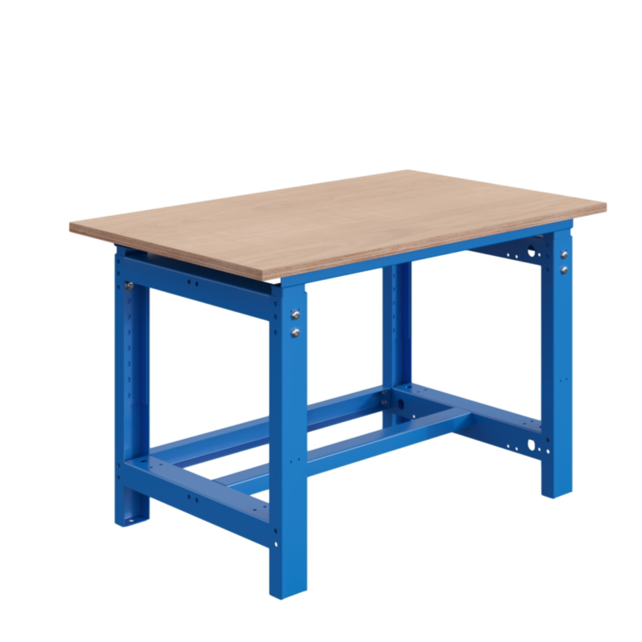 Workbench SI-Model 1000 Kg , Mechanically Height Adjustable , Plywood Worktop