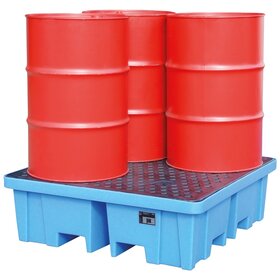 Spill pallet Sump tray  Polyethylene Accumulation center for 4 Drums