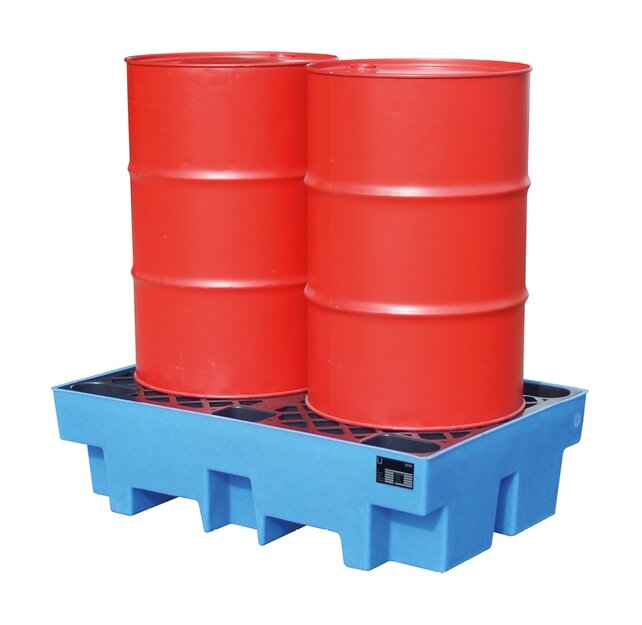 Spill pallet Sump tray  Polyethylene Accumulation center for 2 Drums