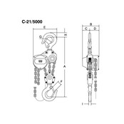 C-21 hand chain hoist Very compact and light body Made in Japan