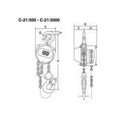 C-21 hand chain hoist Very compact and light body Made in Japan