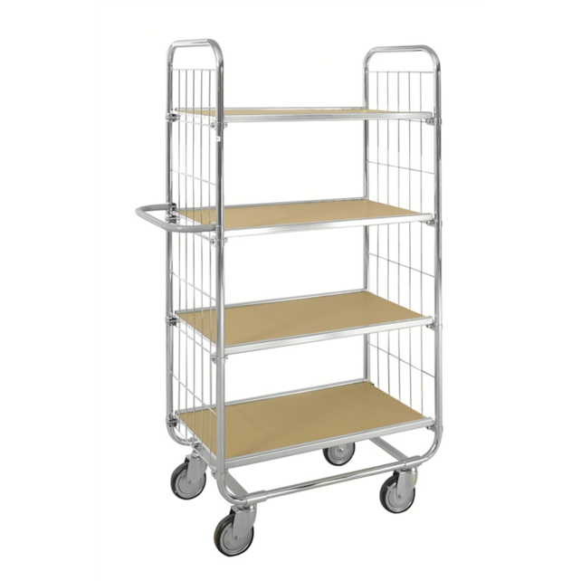 ESD Trolley With 4 Shelves adjustable in height L140xW47xH159 cm ESD Trolley With 4 Shelves adjustable in height L140xW47xH159 cm