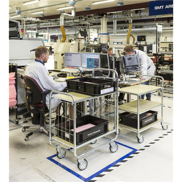 ESD Trolley With 3  Shelves adjustable in height L150x W65xH169 cm