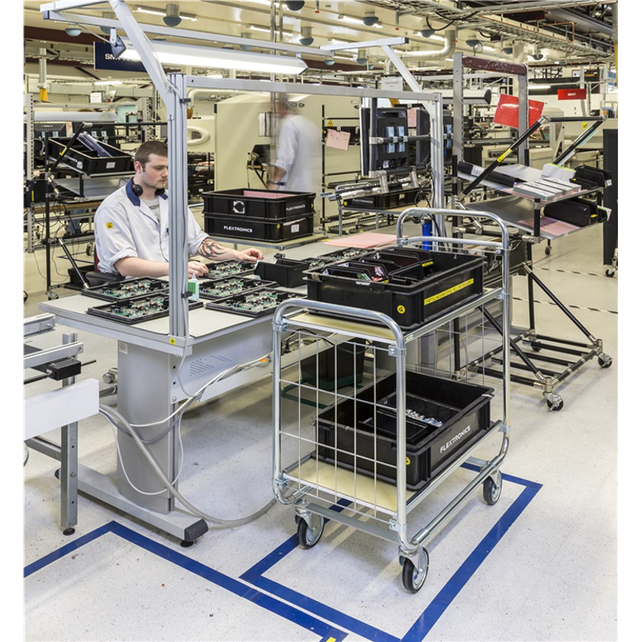 ESD Trolley With 3  Shelves adjustable in height L150x W65xH169 cm