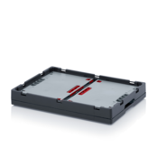 Folding crate 60x40x32 cm gray with handles