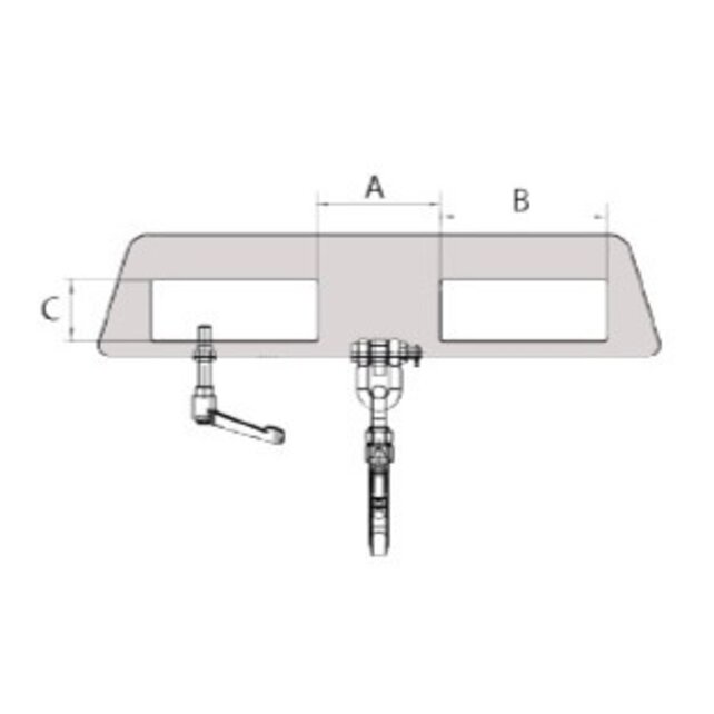 Lifting beam with load hook 7500 kg  For forklift