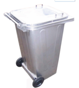 Steel Waste Container 120L Fire Resistant Corrosion Resistant Garbage Bin On Wheels