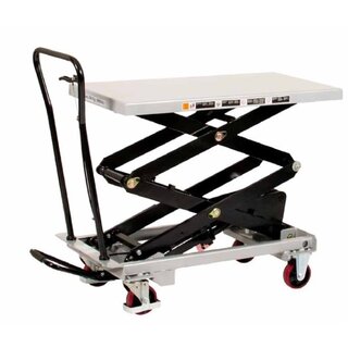 Lift table 800Kg double Scissor lift truck on wheels Height up to 1410mm Platform 1010x520mm