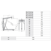 Workshop Crane Up To 500 kg Foldable Arm Height: 2.47m On Wheels Workshop Crane Up To 500 kg Foldable Arm Height: 2.47m On Wheels