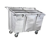 4 wheeled collection waste bin 2500Liter Galvanized steel with lid