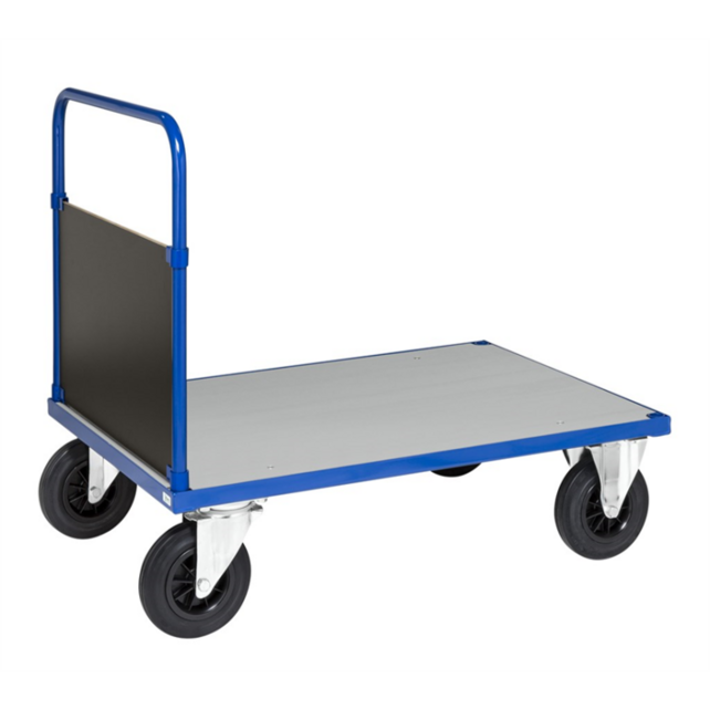 Platform truck 1200 x 800 x 900 Blue / Electro Galvanized with Brake Wheels