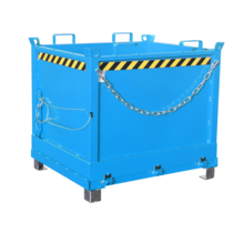 Waste Container 1000L with Lifting Eyes Hinged BC-model Bottom Tipper Container for Forklift and Crane   - Load 2000Kg