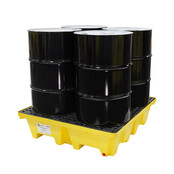 4 Drum Nestable Slim-Line Poly Spill Pallets 4-way