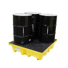 4 Drum Nestable Slim-Line Poly Spill Pallets 4-way