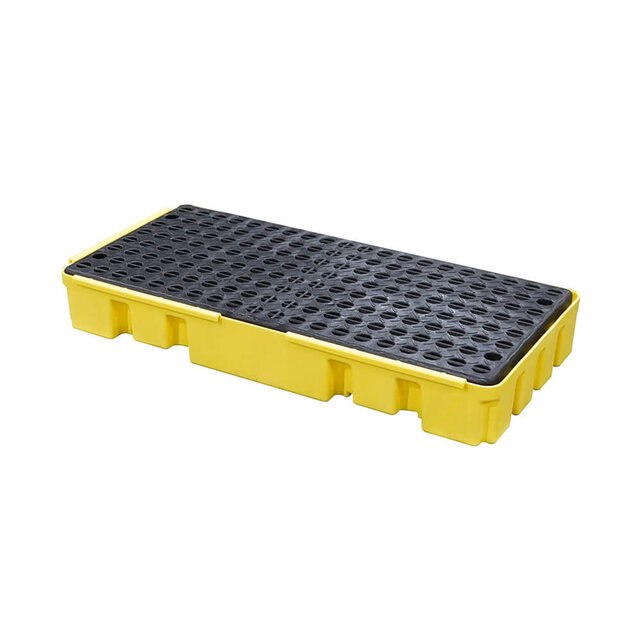 2-Drum Low Profile Modular Spill Pallet with Grate
