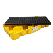 2-Drum Low Profile Modular Spill Pallet with Grate