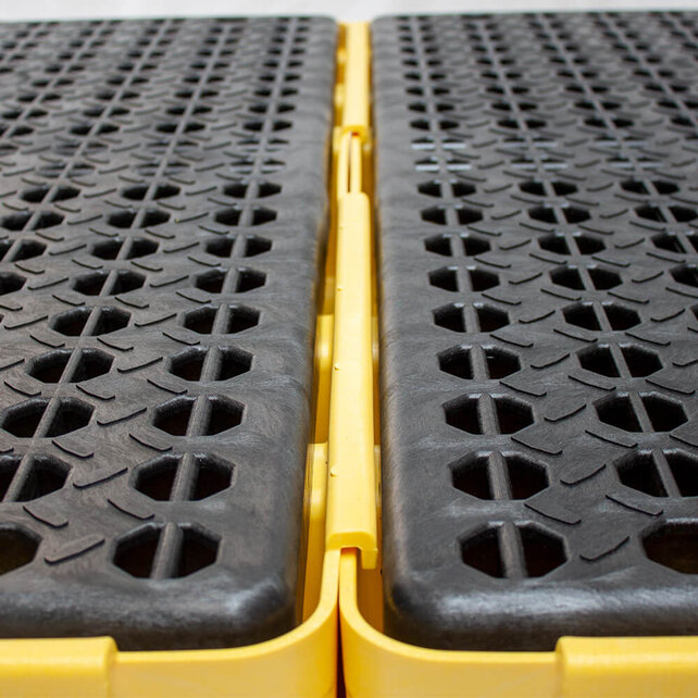 2-Drum Low Profile Modular Spill Pallet with Grate