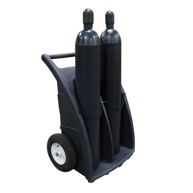 Double  Gas Cylinders Dolly-Black Double  Gas Cylinders Dolly-Black