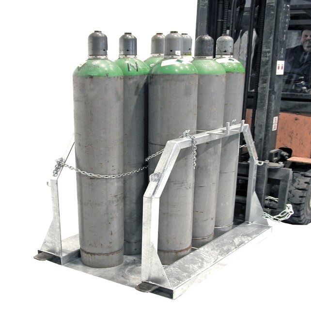 Gas Cylinder Pallets For Forklift, A safe and economical way to transport gas cylinders - Made in Germany