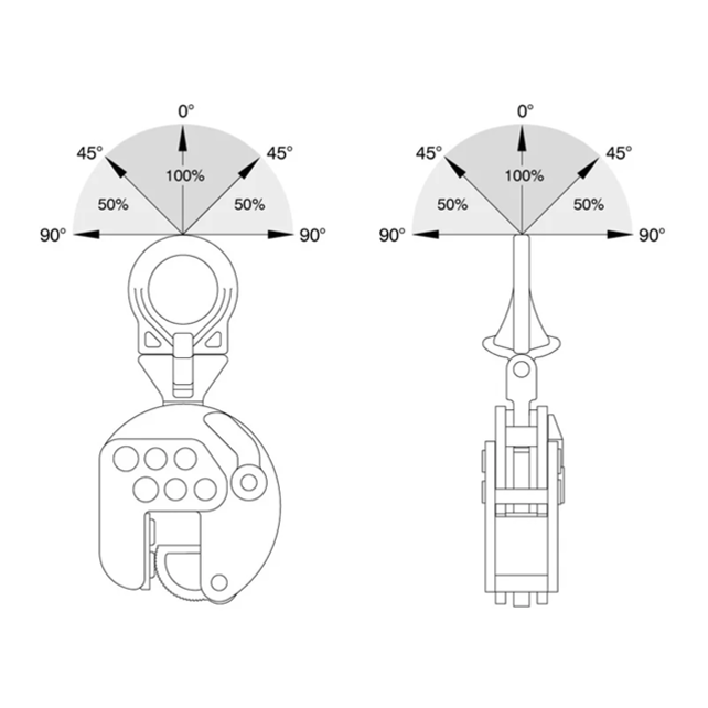 CSEU Vertical lifting clamps for Plates, 3Ton Jaw 0-95mm
