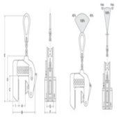 CNMA vertical non-marking lifting clamp, 0.5 Ton Jaw 3-180mm
