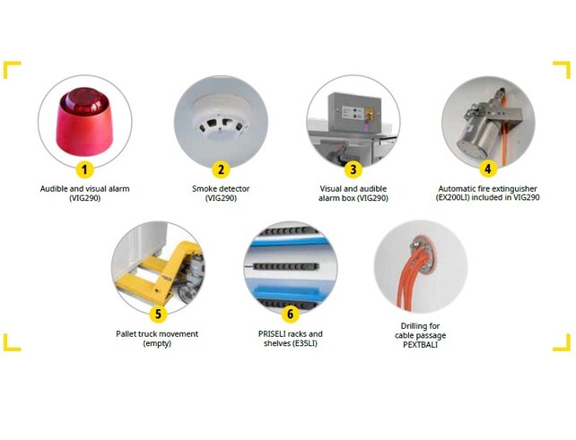 90-Min 1 door Fire Resistant Lithium-Ion Battery Cabinet with Alarm System 2020 x 635 x 620 mm