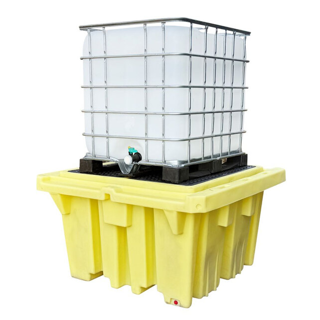 IBC Tote Space‑Saver Spill Pallet 275 gal – Yellow
