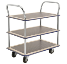 3 Shelf Table Trolley 810×490×870 mm – 220 kg Capacity | Non-Slip Industrial Cart