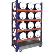 Drum Rack Shelves with Sump Tray 12 x 60 Liter Drums Horizontal