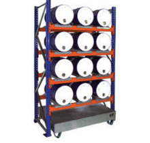 Drum Rack Shelves with Sump Tray 12 x 60 Liter Drums Horizontal