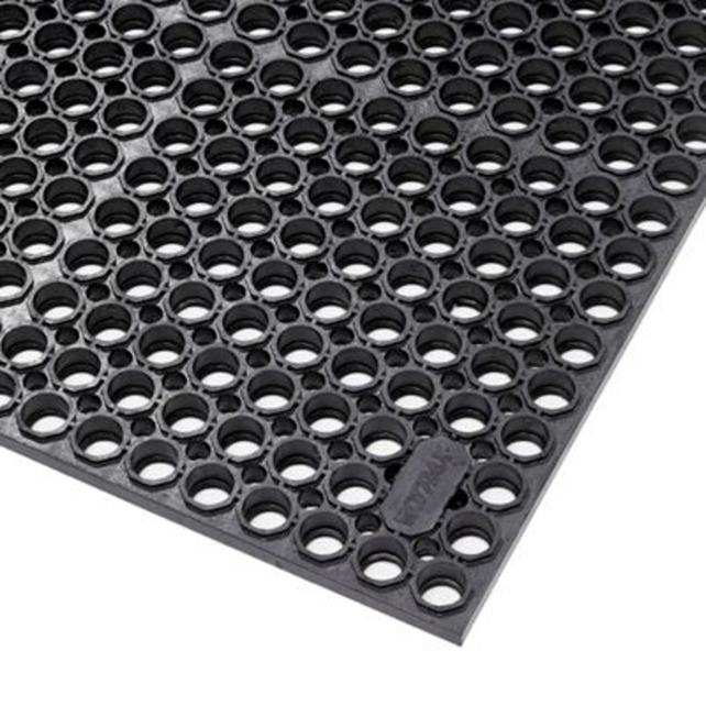 Sanitop Deluxe™ – Slip Resistant Rubber Duckboard Mat Black