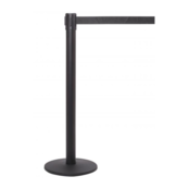 XL Barrier Post Black, Retractable Black/Red-White Belt 3.4m