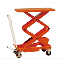 Double Scissor Lift Truck on Wheels - 800kg Capacity, Height up to 1410mm, Platform 1010x520mm